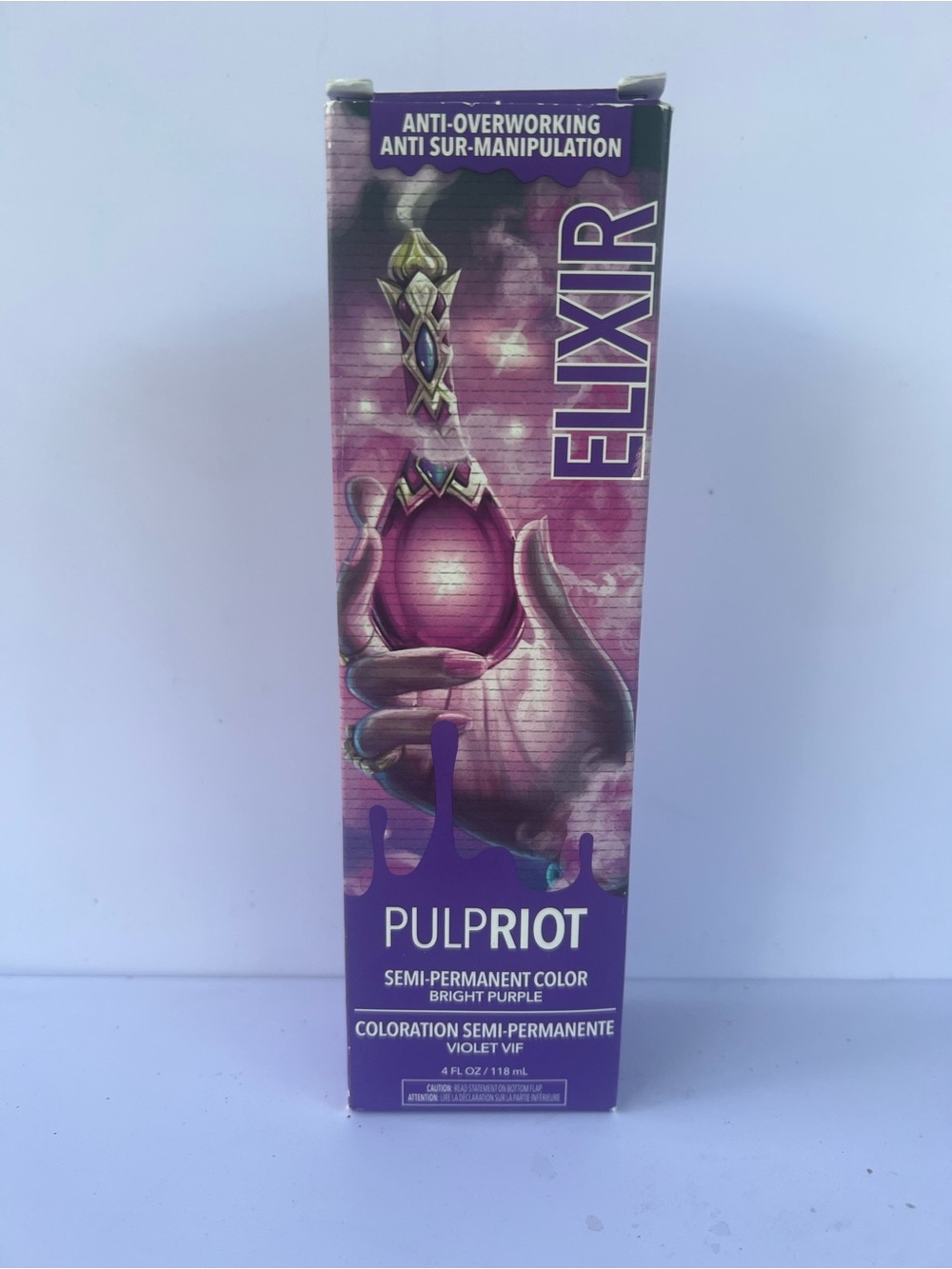 Pulp Riot Elixir Semi-Permanent Hair Color Bright Purple 4 oz NEW